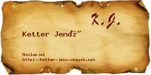 Ketter Jenő névjegykártya