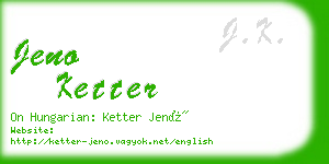 jeno ketter business card